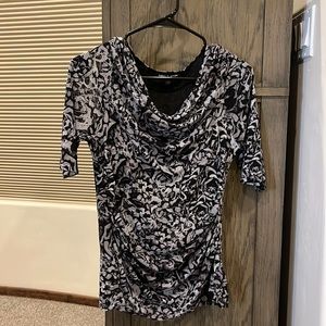 Black and grey rose blouse, size small